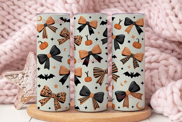 Halloween Bows 20oz Tumbler Wrap Sublimation DesignSVG 