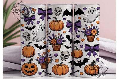 Halloween Bows & Pumpkins 20oz Tumbler Sublimation sassyprint 