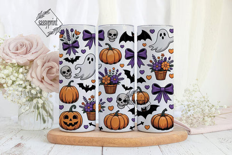 Halloween Bows & Pumpkins 20oz Tumbler Sublimation sassyprint 