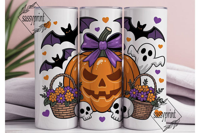 Halloween Bows & Pumpkins 20oz Tumbler Sublimation sassyprint 