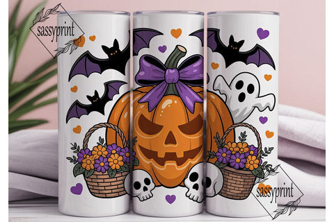 Halloween Bows & Pumpkins 20oz Tumbler Sublimation sassyprint 