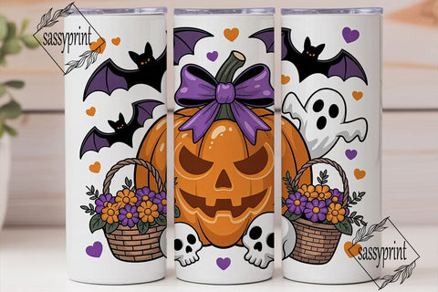Halloween Bows & Pumpkins 20oz Tumbler Sublimation sassyprint 