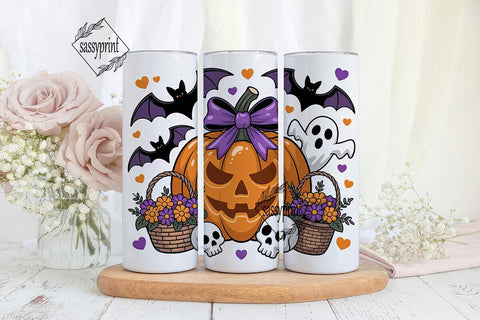Halloween Bows & Pumpkins 20oz Tumbler Sublimation sassyprint 