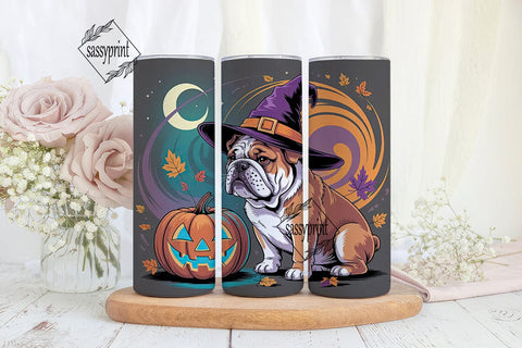 Halloween Bulldog 20oz Tumbler Wrap Sublimation sassyprint 