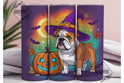 Halloween Bulldog 20oz Tumbler Wrap Sublimation sassyprint 