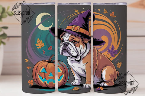 Halloween Bulldog 20oz Tumbler Wrap Sublimation sassyprint 