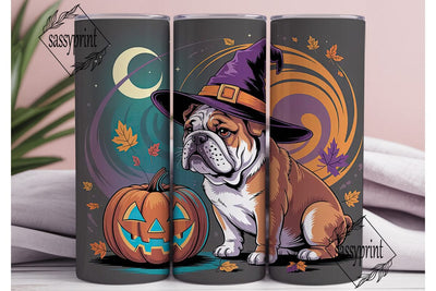 Halloween Bulldog 20oz Tumbler Wrap Sublimation sassyprint 