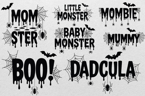 Halloween Bundle Svg, Halloween shirt , Momster svg,Little Monster svg,Boo svg,Mummy svg,Mombie SVG,Dadcula SVG,Baby Monster svg SVG DesignDestine 