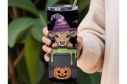 Halloween Calf 20oz Tumbler Wrap Sublimation DesignSVG 