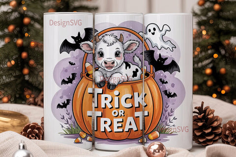 Halloween Calf 20oz Tumbler Wrap Sublimation DesignSVG 