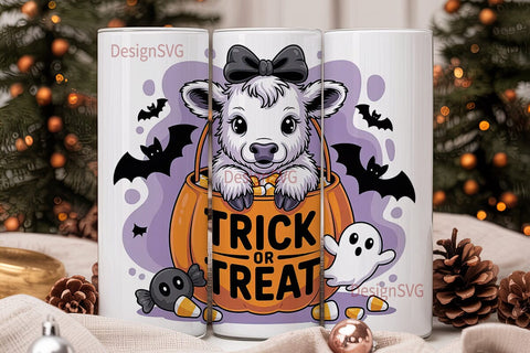 Halloween Calf 20oz Tumbler Wrap Sublimation DesignSVG 