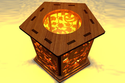 Halloween Candle Holder Bundle Laser Cut Template, Wood Cut Files SVG LaserCutano 