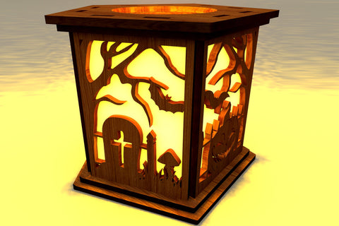 Halloween Candle Holder Bundle Laser Cut Template, Wood Cut Files SVG LaserCutano 