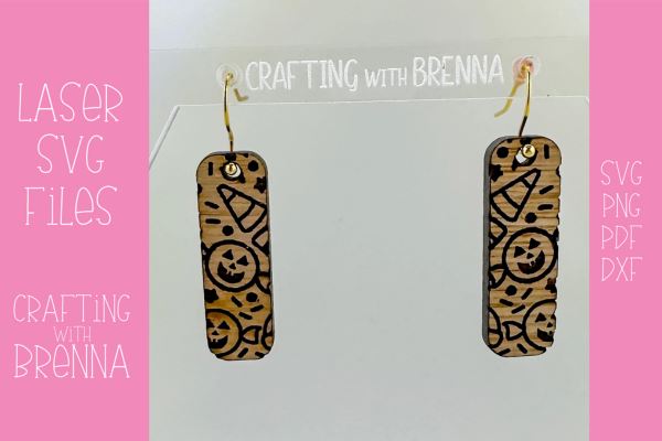 Halloween Candy Bar Earring Laser SVG File SVG Crafting With Brenna 