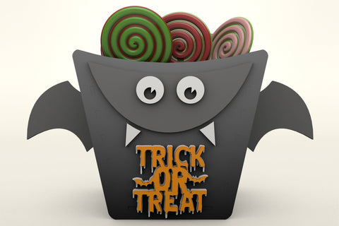 Halloween Candy Bat Bag Decorative Template Wood Cut, Laser Cut File SVG LaserCutano 