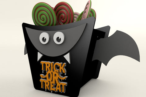 Halloween Candy Bat Bag Decorative Template Wood Cut, Laser Cut File SVG LaserCutano 