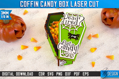 Halloween Candy Box | Coffin Box Laser Cut | Halloween Treats | Trick or Treat | Treat Box | CNC File SVG Fly Design 
