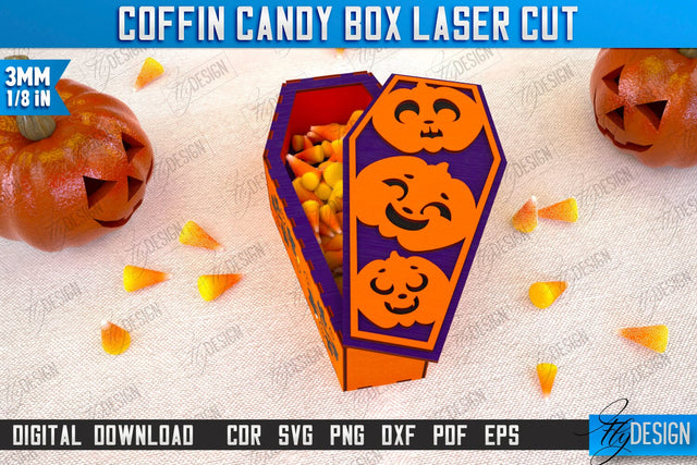 Halloween Candy Box | Coffin Box Laser Cut | Halloween Treats | Trick or Treat | Treat Box | CNC File SVG Fly Design 