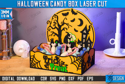 Halloween Candy Box Laser Cut | Halloween Treats | Trick or Treat | Treat Box | CNC File SVG Fly Design 