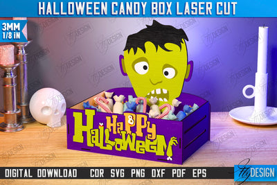 Halloween Candy Box Laser Cut | Halloween Treats | Trick or Treat | Treat Box | CNC File SVG Fly Design 