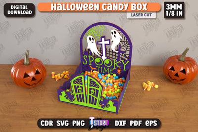Halloween Candy Box Laser Cut | Halloween Treats | Trick or Treat | Treat Box | CNC File SVG The T Store Design 