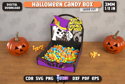 Halloween Candy Box Laser Cut | Halloween Treats | Trick or Treat | Treat Box | CNC File SVG The T Store Design 