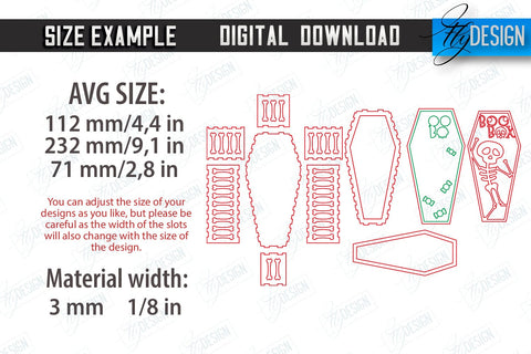 Halloween Candy Boxes | Coffin Boxes Laser Cut Bundle | Halloween Treats | Trick or Treat | Treat Box | CNC Files SVG Fly Design 