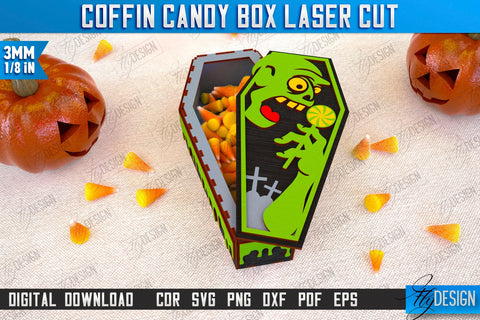 Halloween Candy Boxes | Coffin Boxes Laser Cut Bundle | Halloween Treats | Trick or Treat | Treat Box | CNC Files SVG Fly Design 