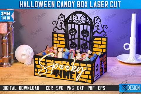 Halloween Candy Boxes Laser Cut Bundle | Halloween Treats | Trick or Treat | Treat Box | CNC Files SVG Fly Design 