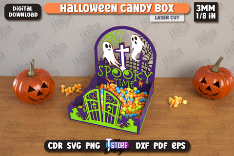 Halloween Candy Boxes Laser Cut Bundle | Halloween Treats | Trick or Treat | Treat Box | CNC Files SVG The T Store Design 