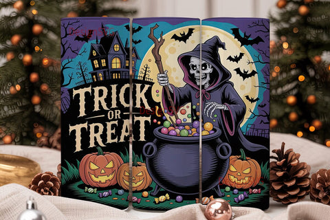 Halloween Candy Cauldron 20oz Tumbler Sublimation DesignSVG 