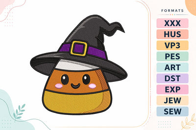Halloween Candy Corn Witch Hat Embroidery Design Embroidery/Applique DESIGNS sg embroidery 