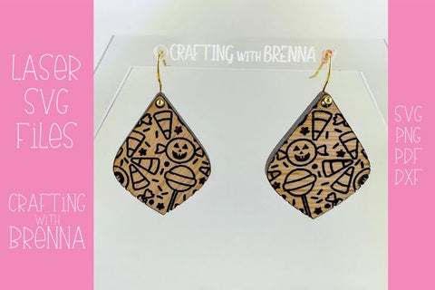 Halloween Candy Drop Earrings Laser SVG File SVG Crafting With Brenna 