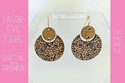 Halloween Candy Earrings Laser SVG File SVG Crafting With Brenna 