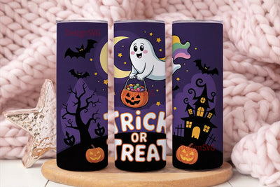 Halloween Candy Ghost Tumbler Wrap Sublimation DesignSVG 