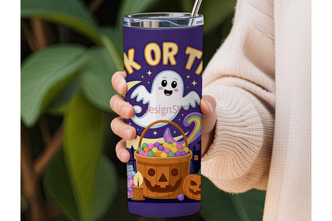 Halloween Candy Ghost Tumbler Wrap Sublimation DesignSVG 