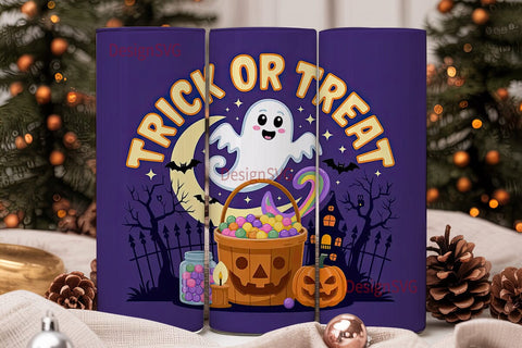 Halloween Candy Ghost Tumbler Wrap Sublimation DesignSVG 