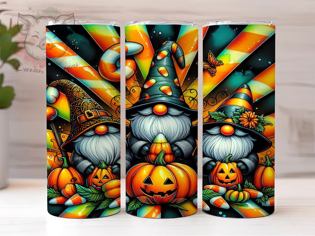 Halloween Candy Gnomes 20 oz Skinny Tumbler Sublimation Design, Straight & Tapered Tumbler Png, Gnome Tumbler Png, Digital Download PNG Sublimation Lara' s Designs 