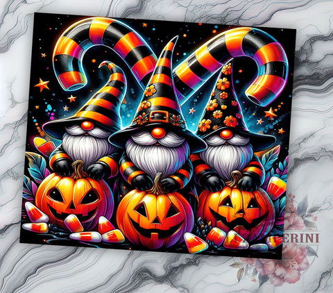 Halloween Candy Gnomes 20oz Tumbler Wrap PNG, Gnome Tumbler PNG Sublimation Design, Straight & Tapered Tumbler Wrap, Instant Digital Download Sublimation Li Zamperini 