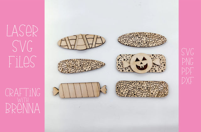 Halloween Candy Hair Clip Bundle Laser SVG File SVG Crafting With Brenna 