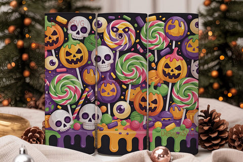 Halloween Candy Tumbler Wrap Sublimation DesignSVG 