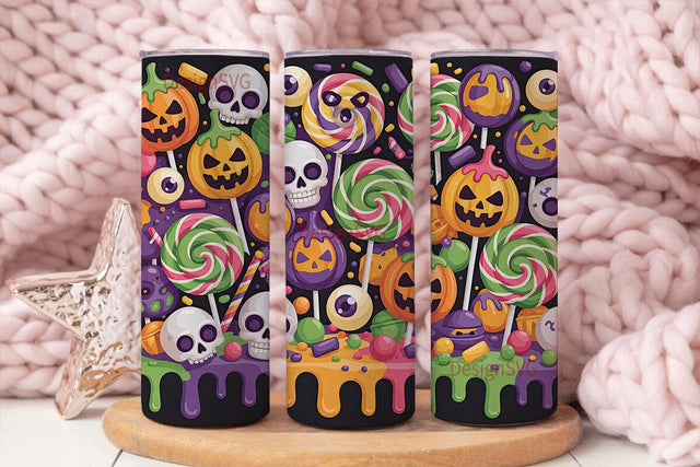 Halloween Candy Tumbler Wrap Sublimation DesignSVG 