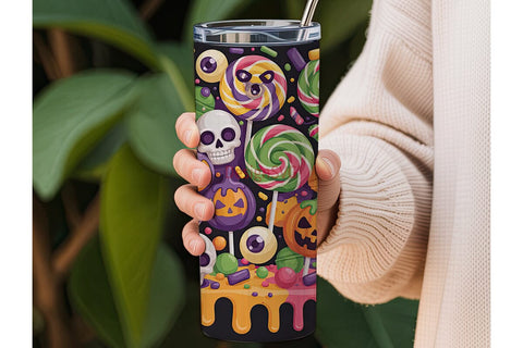 Halloween Candy Tumbler Wrap Sublimation DesignSVG 