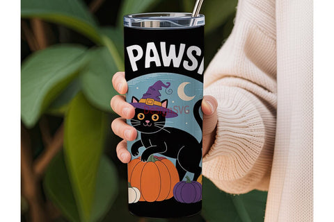 Halloween Cat 20oz Tumbler Design Sublimation DesignSVG 