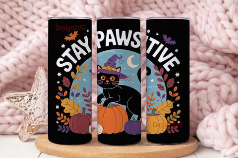 Halloween Cat 20oz Tumbler Design Sublimation DesignSVG 