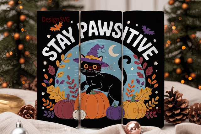 Halloween Cat 20oz Tumbler Design Sublimation DesignSVG 