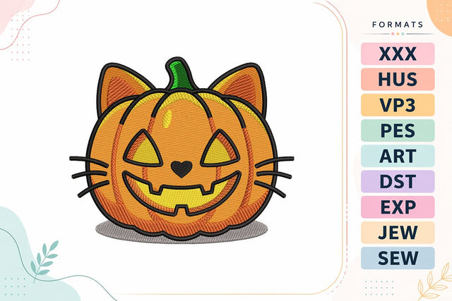 Halloween Cat Pumpkin Embroidery Design Embroidery/Applique DESIGNS sg embroidery 