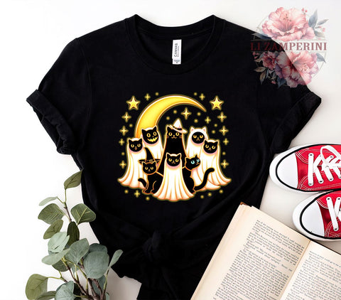 Halloween Cat, Western Theme, Spooky Ghost, Digital Download, Sublimation Design, Cat PNG, Halloween Decor, Spooky Season Sublimation Li Zamperini 