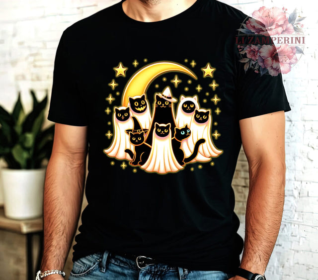 Halloween Cat, Western Theme, Spooky Ghost, Digital Download, Sublimation Design, Cat PNG, Halloween Decor, Spooky Season Sublimation Li Zamperini 