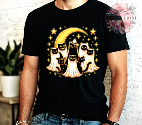 Halloween Cat, Western Theme, Spooky Ghost, Digital Download, Sublimation Design, Cat PNG, Halloween Decor, Spooky Season Sublimation Li Zamperini 